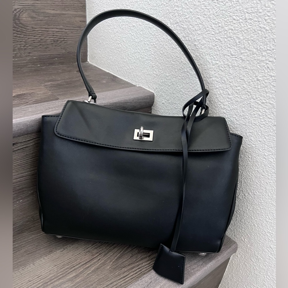 Inspired Rodeo Black Leather Tote/Crossbody Bag